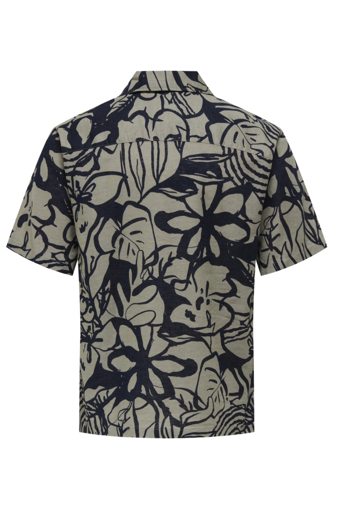 ONSCAIDEN REG FIT AOP SHIRT 22032833 LAUREL OAK/DARK SAPPHIRE